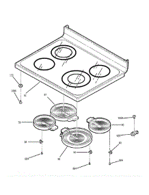 Cooktop parts for Ge Range JBP78DD1WW from AppliancePartsPros.com