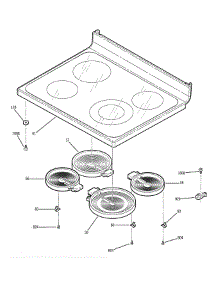 Cooktop parts for Ge Range JBP71CF1CC from AppliancePartsPros.com