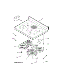 02 - Cooktop parts for Ge Range JBP82CF1CC from AppliancePartsPros.com