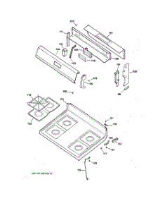02 - Control Panel & Cooktop parts for Ge Range JGBS17PEA2CT from AppliancePartsPros.com