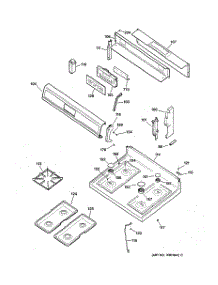 02 - Control Panel & Cooktop parts for Ge Range JGBP35GXA5WW from AppliancePartsPros.com