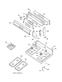 02 - Control Panel & Cooktop parts for Ge Range JGBP35DED1BB from AppliancePartsPros.com