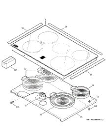 02 - Cooktop parts for Ge Range JDP46BD2BB from AppliancePartsPros.com