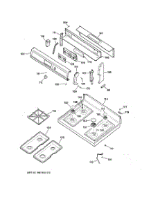 02 - Control Panel & Cooktop parts for Ge Range JGBP31WEC2WW from AppliancePartsPros.com