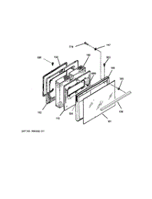 04 - Door parts for Ge Range JBP58LY2WH from AppliancePartsPros.com