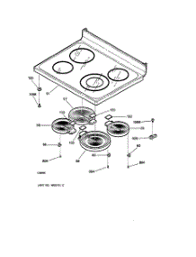 02 - Cooktop parts for Ge Range JBP78AB4AA from AppliancePartsPros.com