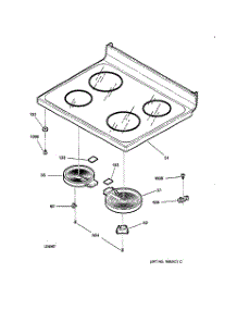 02 - Cooktop parts for Ge Range JBP64WB4WW from AppliancePartsPros.com