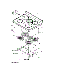 02 - Cooktop parts for Ge Range JBP65AC1AA from AppliancePartsPros.com