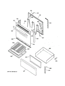 03 - Door & Drawer Parts parts for Ge Range JBS03BC1WH from AppliancePartsPros.com