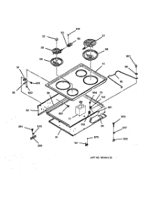 02 - Cooktop parts for Ge Range JDP36GT1WH from AppliancePartsPros.com