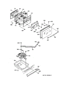 04 - Oven Door & Motorized Door Lock parts for Ge Range JHP62GN6WH from AppliancePartsPros.com