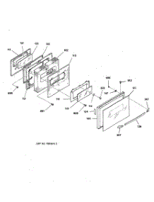 03 - Door parts for Ge Range JCSP31BW2BB from AppliancePartsPros.com