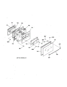 03 - Door parts for Ge Range JSP28GV1BB from AppliancePartsPros.com