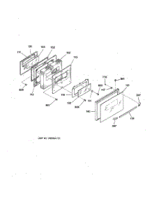 03 - Door parts for Ge Range JSP31WV1WW from AppliancePartsPros.com