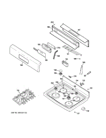 02 - Control Panel & Cooktop parts for Ge Range JGBP83BEJ5BB from AppliancePartsPros.com