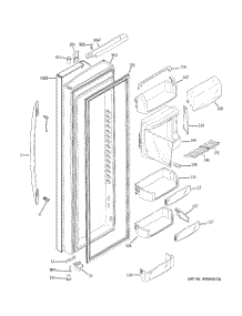 03 - Fresh Food Door parts for Ge Refrigerator PSLS5YGXBFSS from AppliancePartsPros.com