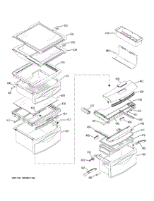 09 - Fresh Food Shelves parts for Ge Refrigerator PSC23NGNABB from AppliancePartsPros.com
