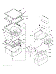 09 - Fresh Food Shelves parts for Ge Refrigerator PSC23NHPAWW from AppliancePartsPros.com