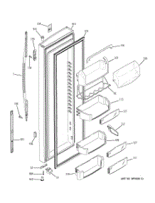 03 - Fresh Food Door parts for Ge Refrigerator PSC23NGPABB from AppliancePartsPros.com
