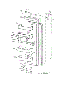 02 - Fresh Food Door parts for Ge Refrigerator ZISS48NCBSS from AppliancePartsPros.com