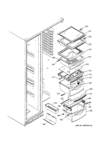 07 - Fresh Food Shelves parts for Ge Refrigerator PSS29MGMBCC from AppliancePartsPros.com