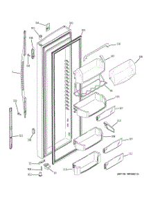 03 - Fresh Food Door parts for Ge Refrigerator PSC23NGPBWW from AppliancePartsPros.com