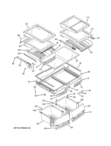 Fresh Food Shelves parts for Ge Refrigerator PFSF0MFZEBB from AppliancePartsPros.com