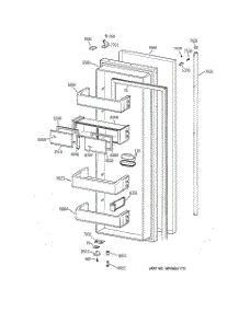 02 - Fresh Food Door parts for Ge Refrigerator ZISS48DCBSS from AppliancePartsPros.com