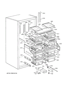 03 - Shelves & Drawers parts for Ge Refrigerator ZIRS36NMERH from AppliancePartsPros.com