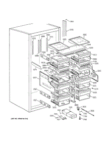 03 - Shelves & Drawers parts for Ge Refrigerator ZIRS36NMBLH from AppliancePartsPros.com