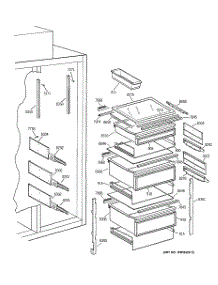 07 - Fresh Food Shelves parts for Ge Refrigerator ZISS42DYASS from AppliancePartsPros.com