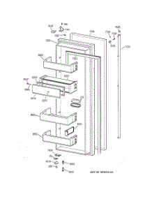 02 - Fresh Food Door parts for Ge Refrigerator ZISS36NCBSS from AppliancePartsPros.com