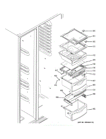 Fresh Food Shelves parts for Ge Refrigerator GSS23QGTLWW from AppliancePartsPros.com