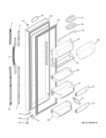 03 - Fresh Food Door parts for Ge Refrigerator PSE25NGTCFBB from AppliancePartsPros.com