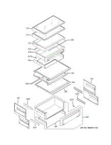 08 - Fresh Food Shelves parts for Ge Refrigerator ZISS360NXBSS from AppliancePartsPros.com