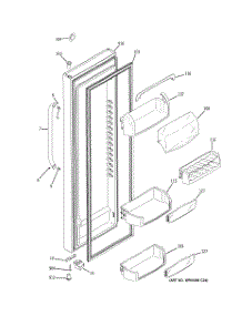 02 - Fresh Food Door parts for Ge Refrigerator GSHL5KGXDCLS from AppliancePartsPros.com