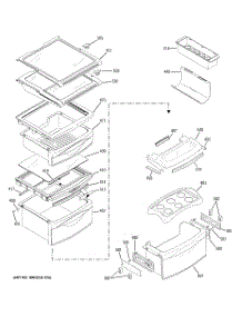 09 - Fresh Food Shelves parts for Ge Refrigerator PSK29NHWICCC from AppliancePartsPros.com