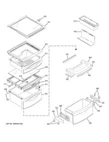 08 - Fresh Food Shelves parts for Ge Refrigerator GSK25LHWICCC from AppliancePartsPros.com