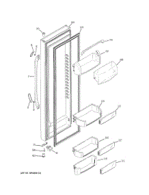 02 - Fresh Food Door parts for Ge Refrigerator GCE23LGTJFBG from AppliancePartsPros.com