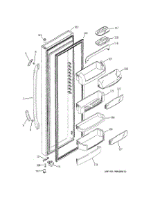 02 - Fresh Food Door parts for Ge Refrigerator GCE21MGTJFWW from AppliancePartsPros.com