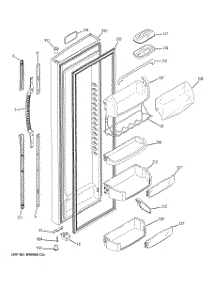 03 - Fresh Food Door parts for Ge Refrigerator PSE27NGWIFBB from AppliancePartsPros.com
