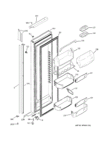 02 - Fresh Food Door parts for Ge Refrigerator PJE25MGTJFKB from AppliancePartsPros.com