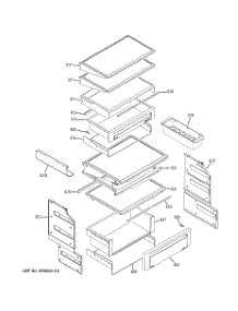 08 - Fresh Food Shelves parts for Ge Refrigerator ZSEB480DYA from AppliancePartsPros.com