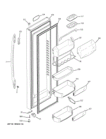 03 - Fresh Food Door parts for Ge Refrigerator PSE27VGXAFBB from AppliancePartsPros.com