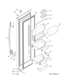 02 - Fresh Food Door parts for Ge Refrigerator PHE25MGTJFBB from AppliancePartsPros.com