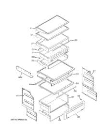 08 - Fresh Food Shelves parts for Ge Refrigerator ZSEB480NYA from AppliancePartsPros.com