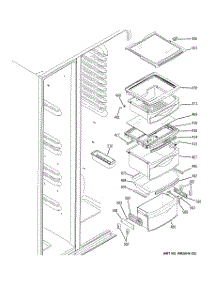 08 - Fresh Food Shelves parts for Ge Refrigerator GIE21MGTJFKB from AppliancePartsPros.com