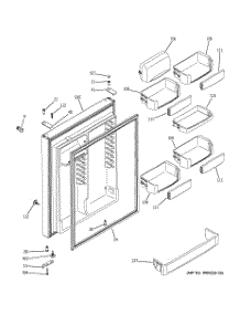 02 - Fresh Food Door parts for Ge Refrigerator PTE22SBTARSS from AppliancePartsPros.com