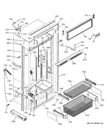 03 - Freezer Section, Trim & Components parts for Ge Refrigerator ZICP720ASCSS from AppliancePartsPros.com