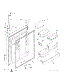 02 - Fresh Food Door parts for Ge Refrigerator GTE25DBTJRWW from AppliancePartsPros.com